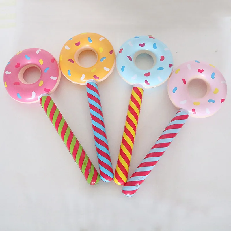 80cm Donut Stick Inflatable Balloon Sweet Candy Happy Birthday Party Decor Kids Boy Girl Ballon Donut Babyshower Baloon