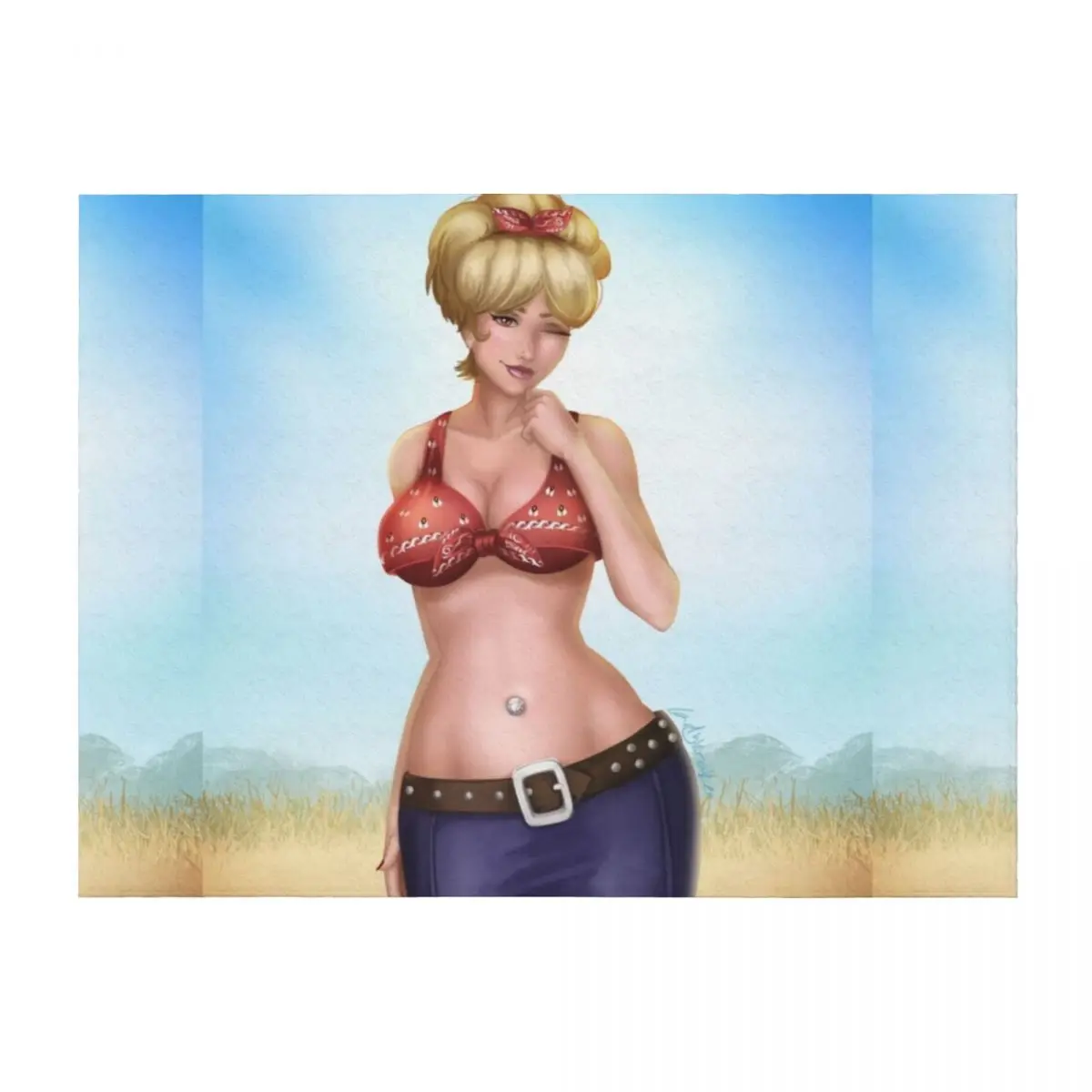 

Cowgirl Belly Button Throw Blanket Fashion Sofas cosplay anime Thermal Blankets Sofas Of Decoration Blankets