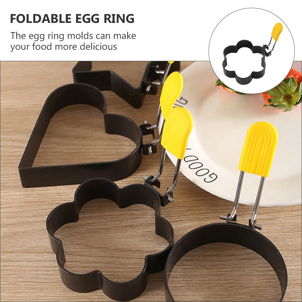 

5 pcs Omelette Egg Frying Set Thickened Stainless Steel Non-Rust Fried Egg Molds For Kids Breakfast Kitchen Diy Baking Tools