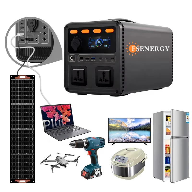 

Портативная электростанция 1000Вт/1200Вт, портативный аварийный источник питания, солнечная мобильная литиевая батарея для кемпинга, автодомов и фургонов