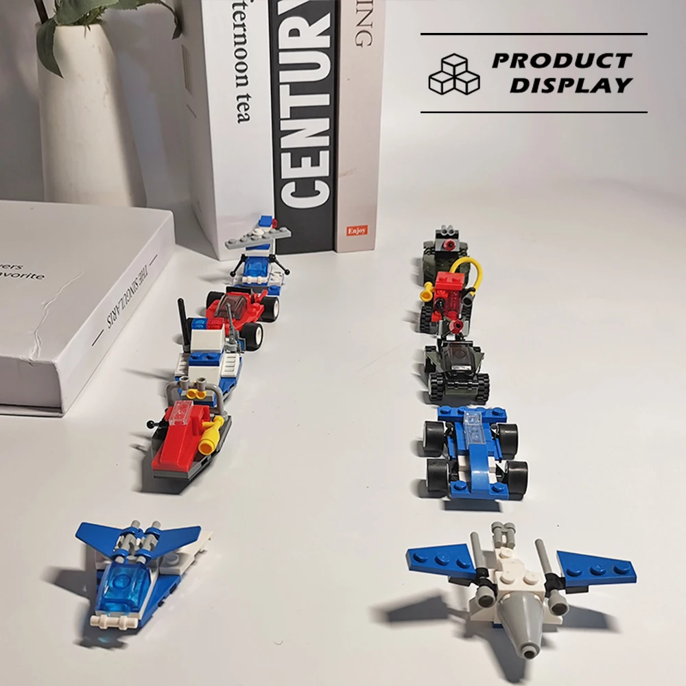 Police Boat Model Building Blocks Helicopter Police Boat MINITANK Racing Car Assembly Bricks DIY Falcon Toys For Kids Gifts