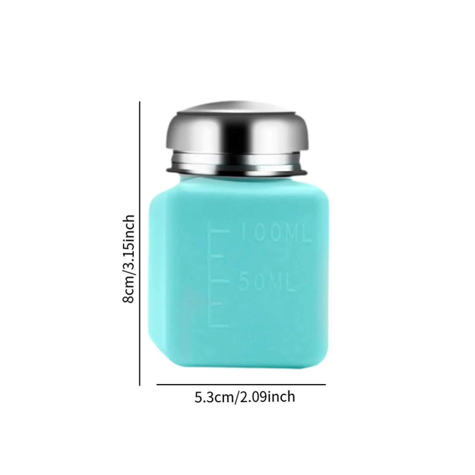 Pump Dispenser Bottle with Steel Top Cap for Makeup Remover Clean Tool Push Down Liquid Dispenser Hand Pumping Press Container