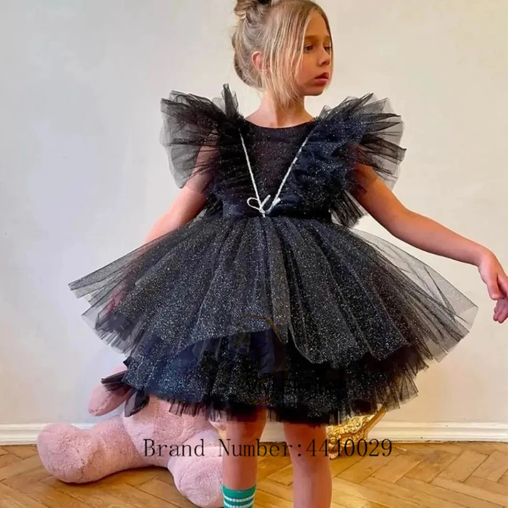 Fashion Scoop Flower Girl abiti con morbido Tulle 2023 estate senza maniche a strati in morbido Tulle nuovi abiti da festa di nozze muslimyprobunction