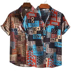 Men's Hawaiian Shirt 2023 3D Printed Short Sleeve Chiffon Shirt Beach Holiday Top Summer Oversized Men's Clothing Men's Hawaiian