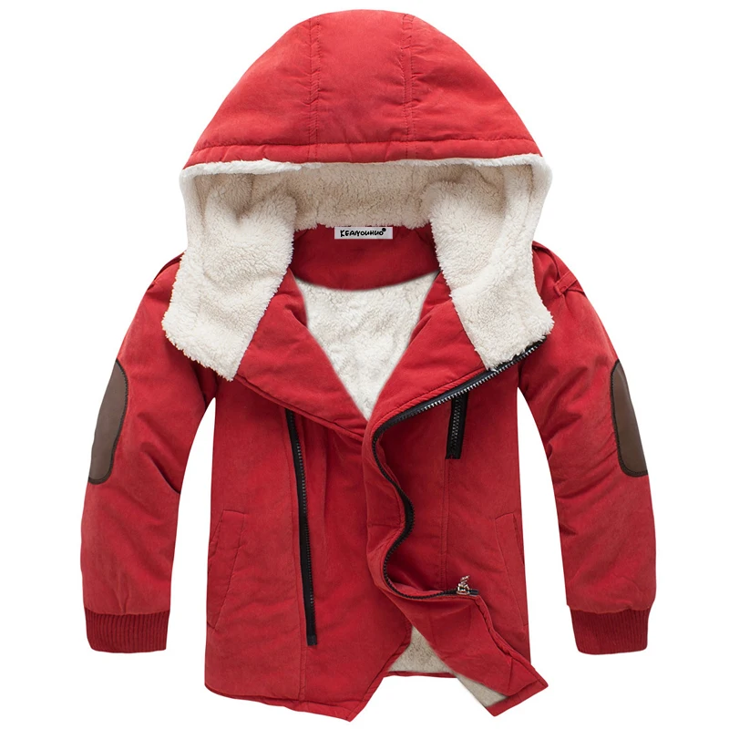 Winter Thick Boys Jackets 2023 New Warm Clothes Children Jacket Plus Velvet Padded Jacket Boy Hooded Jackets Mid-length Snowsuit