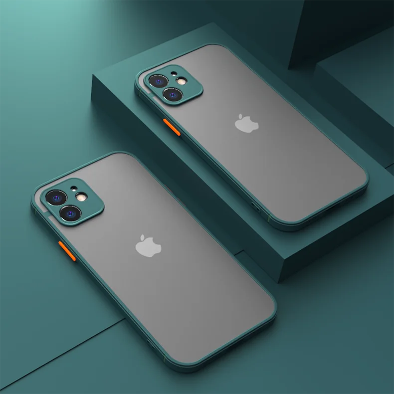 Luxuriöse, stoßfeste, matte Rüstungshülle für iPhone 11 12 13 Pro Max XR XS X 7 8 Plus SE, Mini-Silikon-Stoßstange, klare, harte PC-Abdeckung – Detail 13