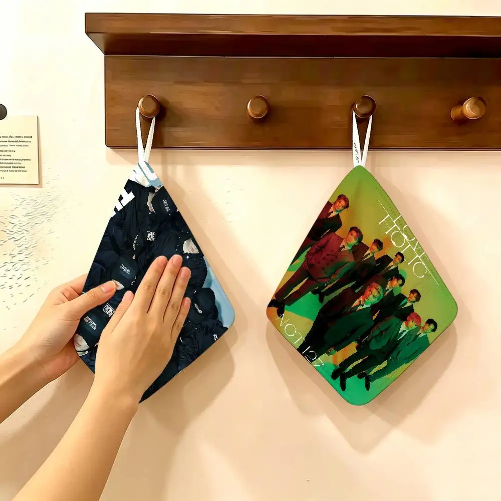 NCT127 band fashionable N-NCT 127 Reusable Hanging Kitchen Towel, Polyester Cotton Soft Fabric for Office Home Daily Life