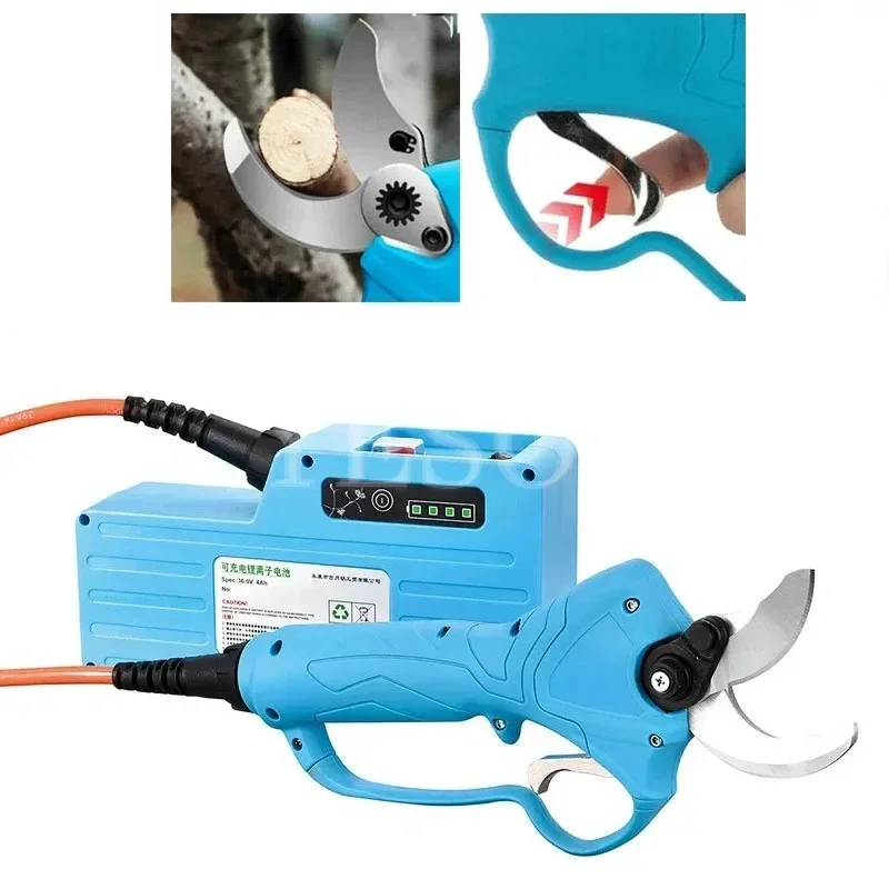 Lithium Battery Electric Pruning Shears 4CM Electric Scissors Garden Pruning Machine Fruit Tree High Branch Shears 1080w