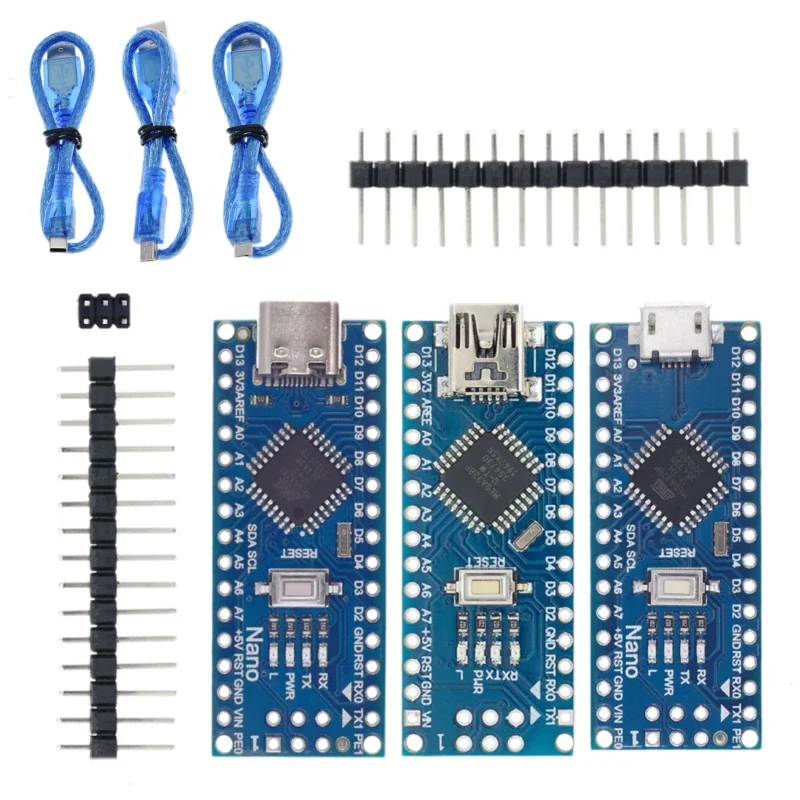 Mini/ Type-C /Micro USB Cable Nano 3.0 With Bootloader Compatible Nano Controller for Arduino CH340 USB driver 16Mhz ATMEGA328PB