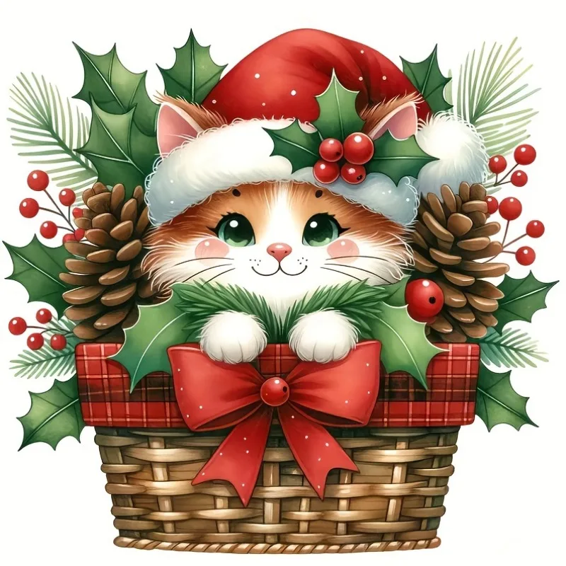 

1SET Christmas Kittens Cats Motorcycle Stickers Waterproof Fuel Tank Side Panels Decor Cover Scratches Car Window Vinyl Decals