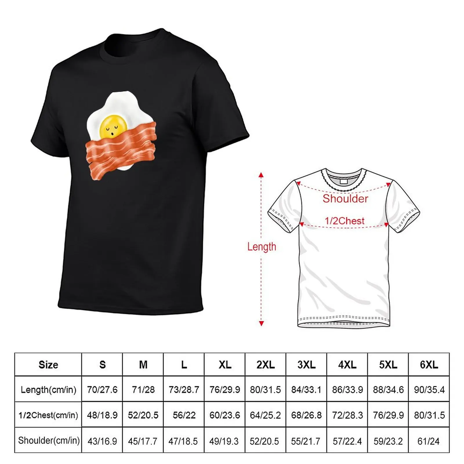 Sleeping Egg on Bacon Blanket T-Shirt summer shirt basketball graphic tees summer tops mens white t shirts