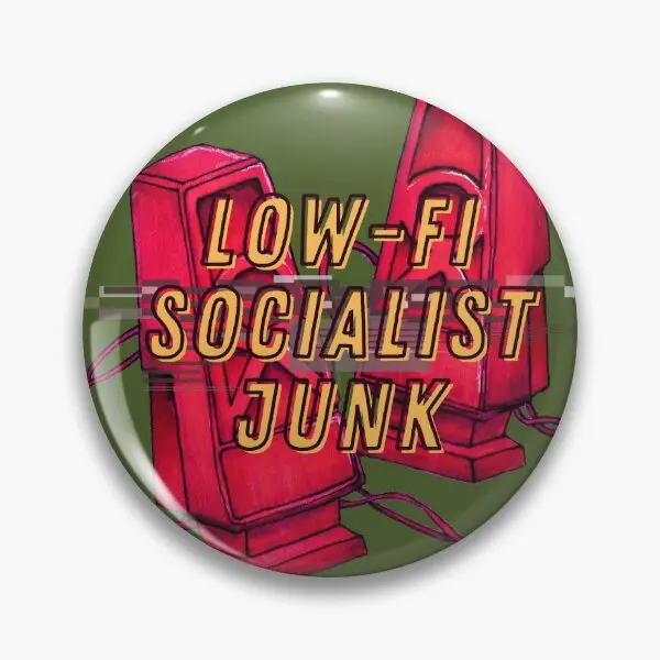 Low Fi Socialist Junk  Soft Button Pin Hat Fashion Cartoon Creative Gift Brooch Funny Lapel Pin Clothes Metal Cute Women Collar