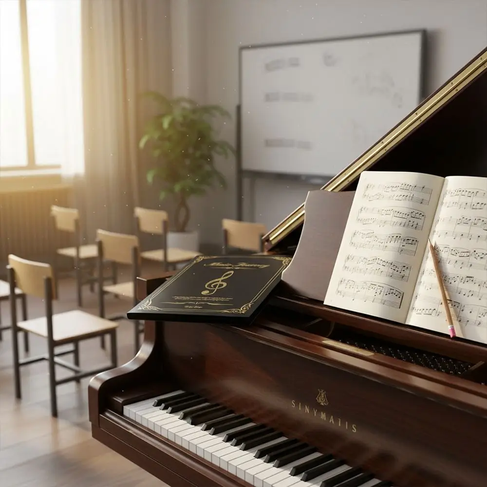 1pc Durable A4 Sheet Music Folder Treble Clef Design Clear Pocket Document Binder Anti-Glare Music Score Storage Book Students