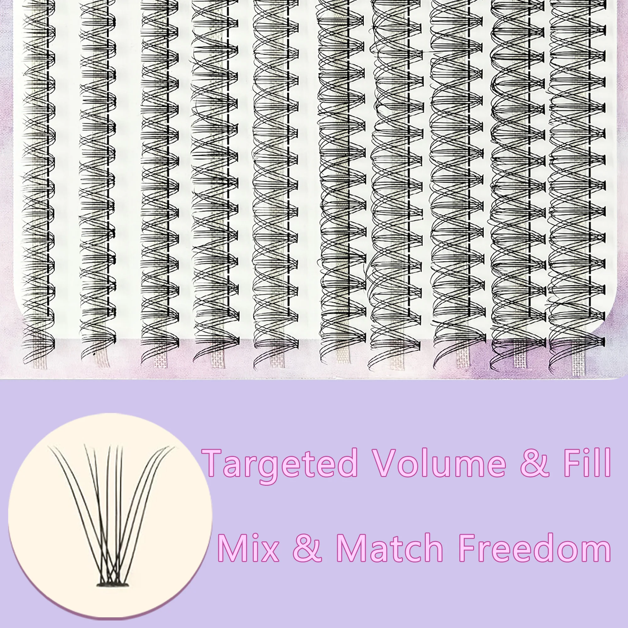 10D DOUBLE Volume Falsches Wimpernverlängerungsset [D Curl] 200 Wimperncluster 9–16 mm DIY natürlich aussehende falsche Flare-Wimpern für Zuhause – Detail 2