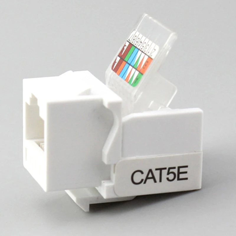 10Pcs RJ45 CAT5e Ethernet Network Keystone JackClip Module Wall Plug Connector