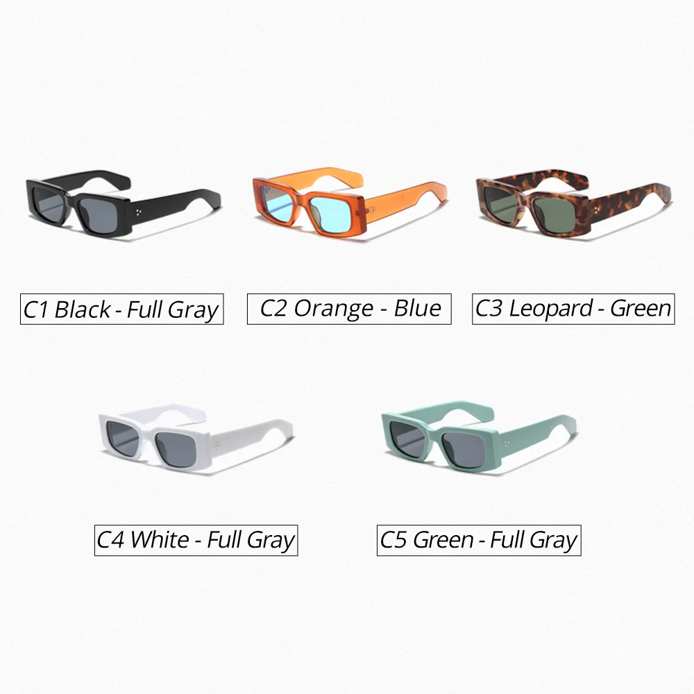 Ralferty Vintage y2k rectangular Sunglasses Women Designer 2025 UV Protection Sun Glasses For Women Men White Green Outdoor