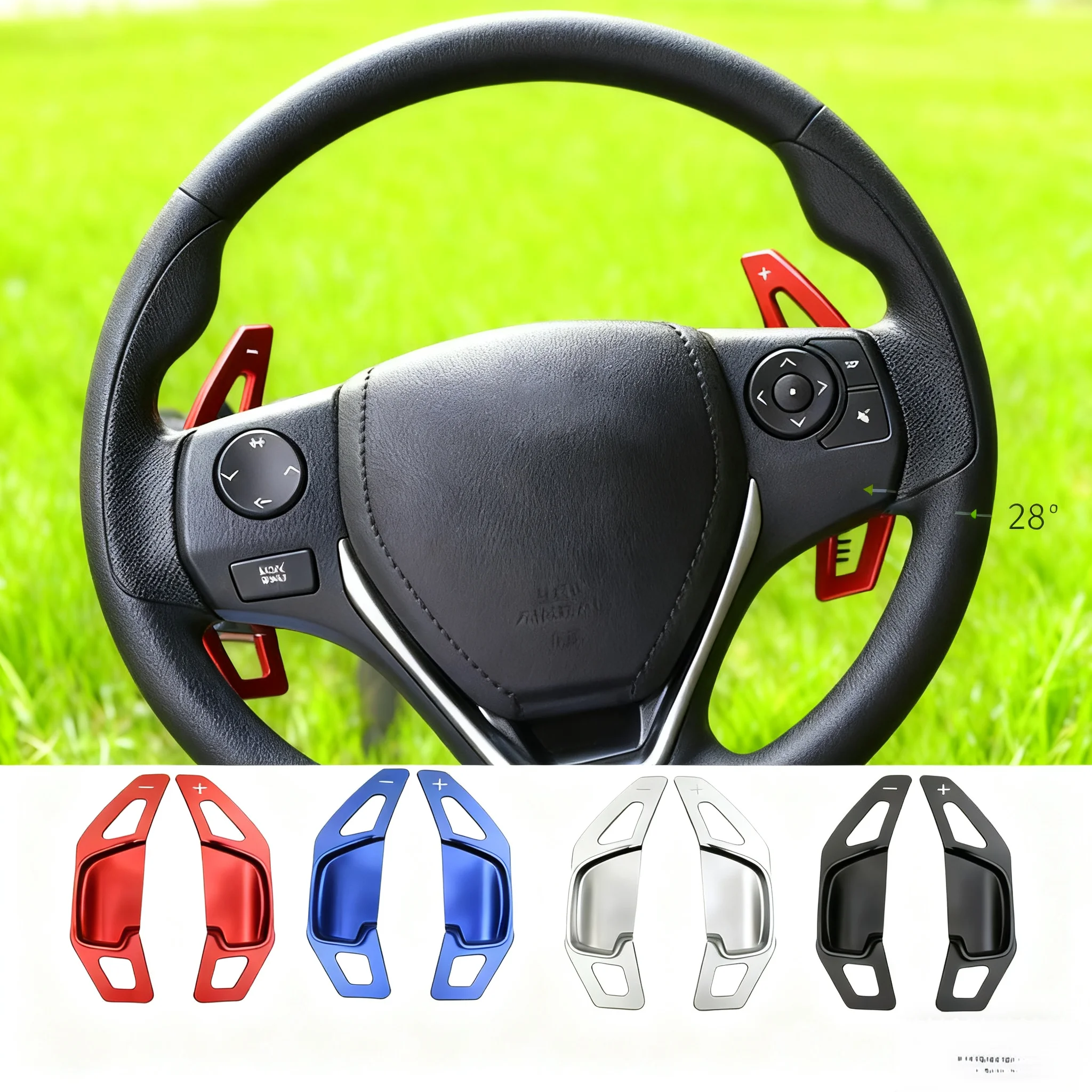 

Car Shifters Gear Shift Steering Wheel DSG Steering Wheel Paddle Extension Shift Cover For Toyota Corolla Camry RAV4 Zelas Mark