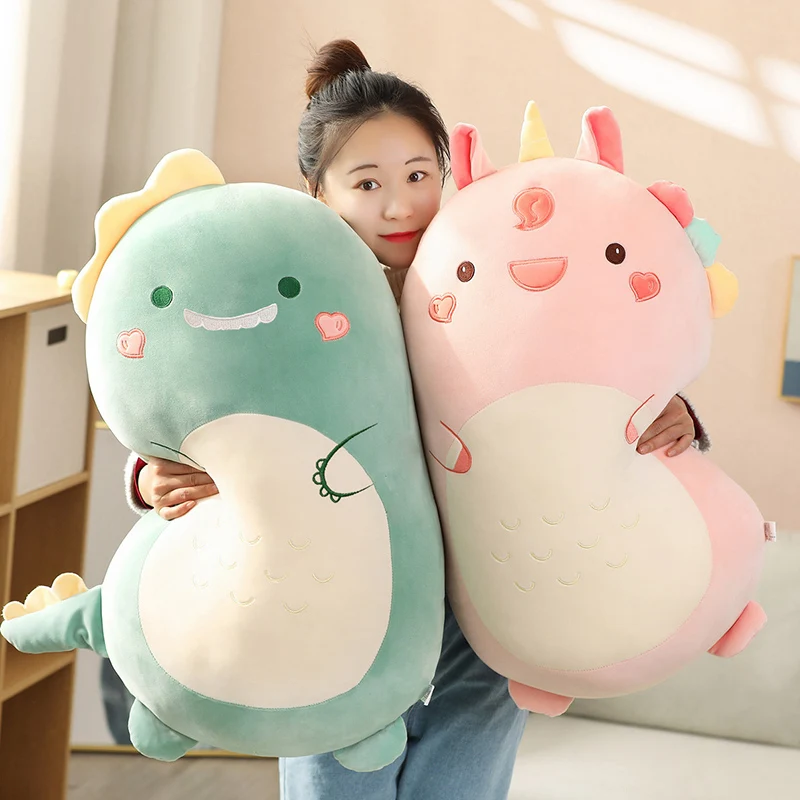 80cm Fat Kawaii Chicken Rabbit Lion Unicorn Piggy Dinosaur Plush Pillow Toys Soft Stuffed Animal Doll Chair Cushion High Quality