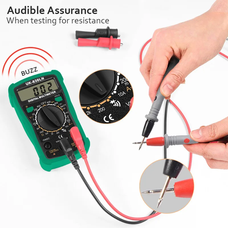 Sonde multimètre numérique avec fil en silicone souple, pointe de voiture, fils de test universels avec pince crocodile pour LED Polaroid, 1 paire