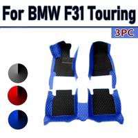 Custom Automotive Car Floor Mats For BMW F31 Touring 2013 2014 2015 2016 Auto Luxury Leather Men Women Car Mats Full Coverage