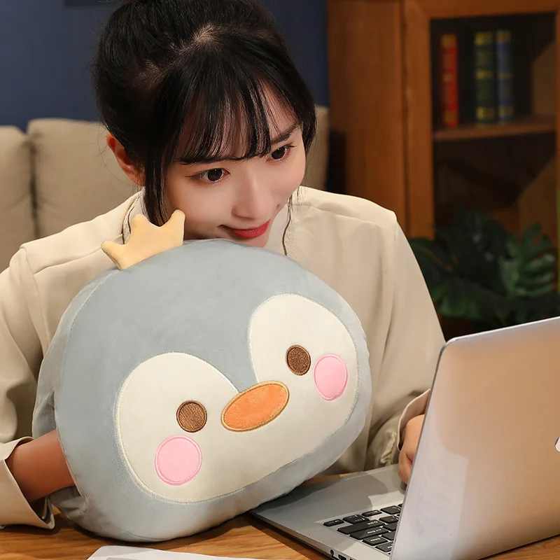 30cm dos desenhos animados animal de pelúcia pequeno travesseiro mãos queimador quente para baixo algodão macio gato pinguim dinossauro pato urso plushie peluche presente