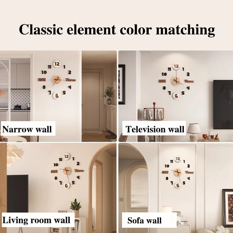 Modern Wall Clocks Minimalist Wall Decoration Clocks Living Room Clock 3d Silent Mechanism Diy Watch Aesthetic Room Things
