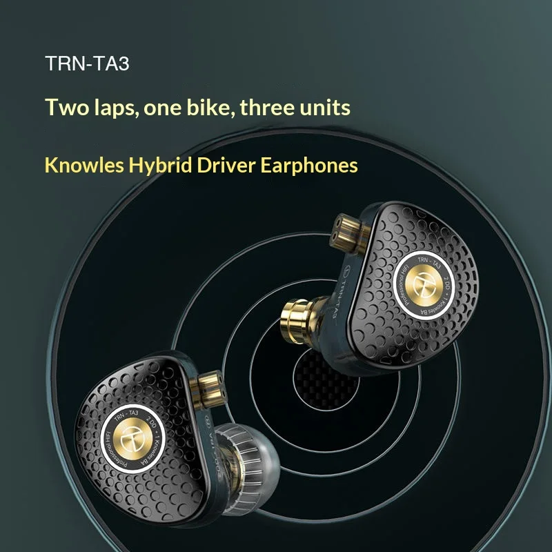 TRN TA3 In-ear Headphones Three Units Two Rings One Iron Exchangeable Wire Heavy Bass Double Magnetic Circuit Headphones