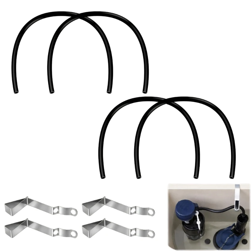 WC-Reparatur-Nachfüllschlauch-Clip-Set mit 2 EPDM-Schläuchen, 5 mm Innendurchmesser, 8 mm Außendurchmesser für – Detail 1