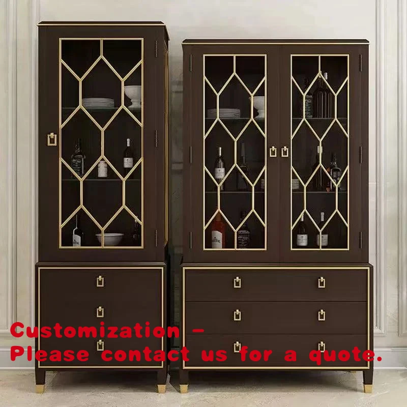 custom.One-stop Manufacturing Elegant Dust-proof Glass Cabinet Sideboard Cabinet Living Room Furniture Set Wine Cabinet with TV