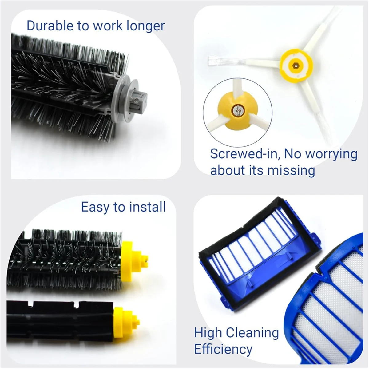 قطع غيار FZFZ لسلسلة 600 692 675 677 671 694 614 691 670 615 676 639 621 679 أجزاء المكنسة الروبوتية