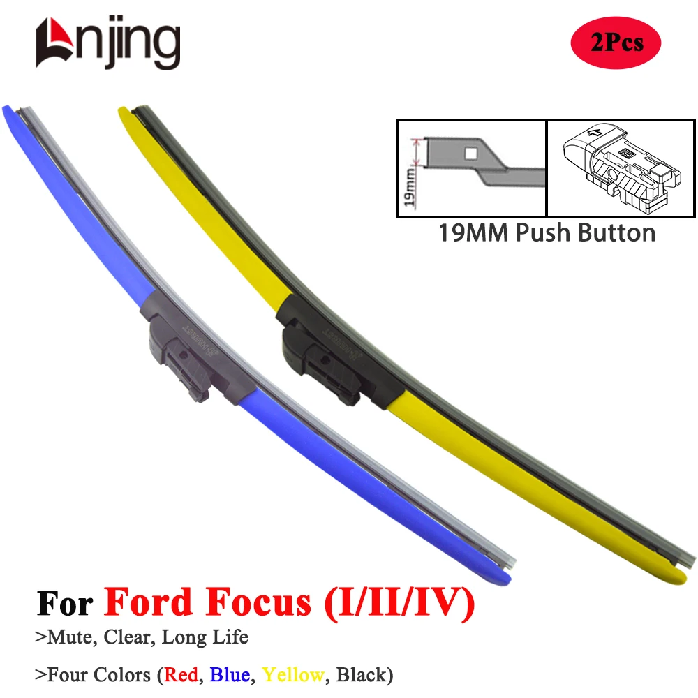 

LNJING Colorful Wiper Blades For Ford Focus MK4 ST Line 1995 2005 2009 2011 2012 2018 2019 2021 2022 2023 2024 Car Accessories