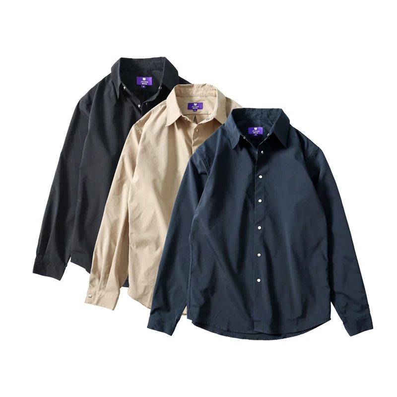 

Waterproof Coolmax Fabric Men's irt Purple Label Special Wide Fit Youthful Trendy Long Sve arp Collar Open Cardigan