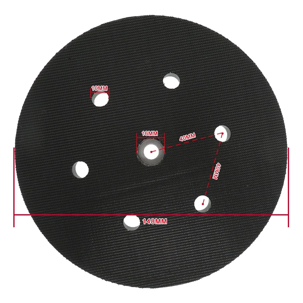 6inch 6 Holes Back-up Sanding Pad Hook&Loop Backing Plate for Woodworking fit Bocsh Orbital Sander Grinding Power Tools