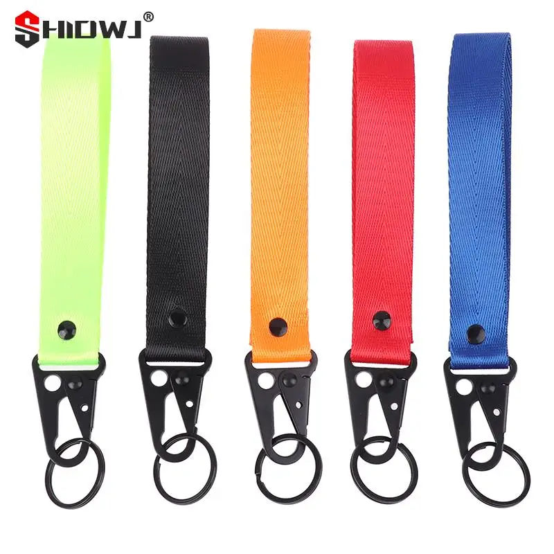 Fashion Solid Color Ribbon Keychain Lanyard Business Gift Key Chain Men Women Car Key Strap Motorcycle Keychain Key Ring