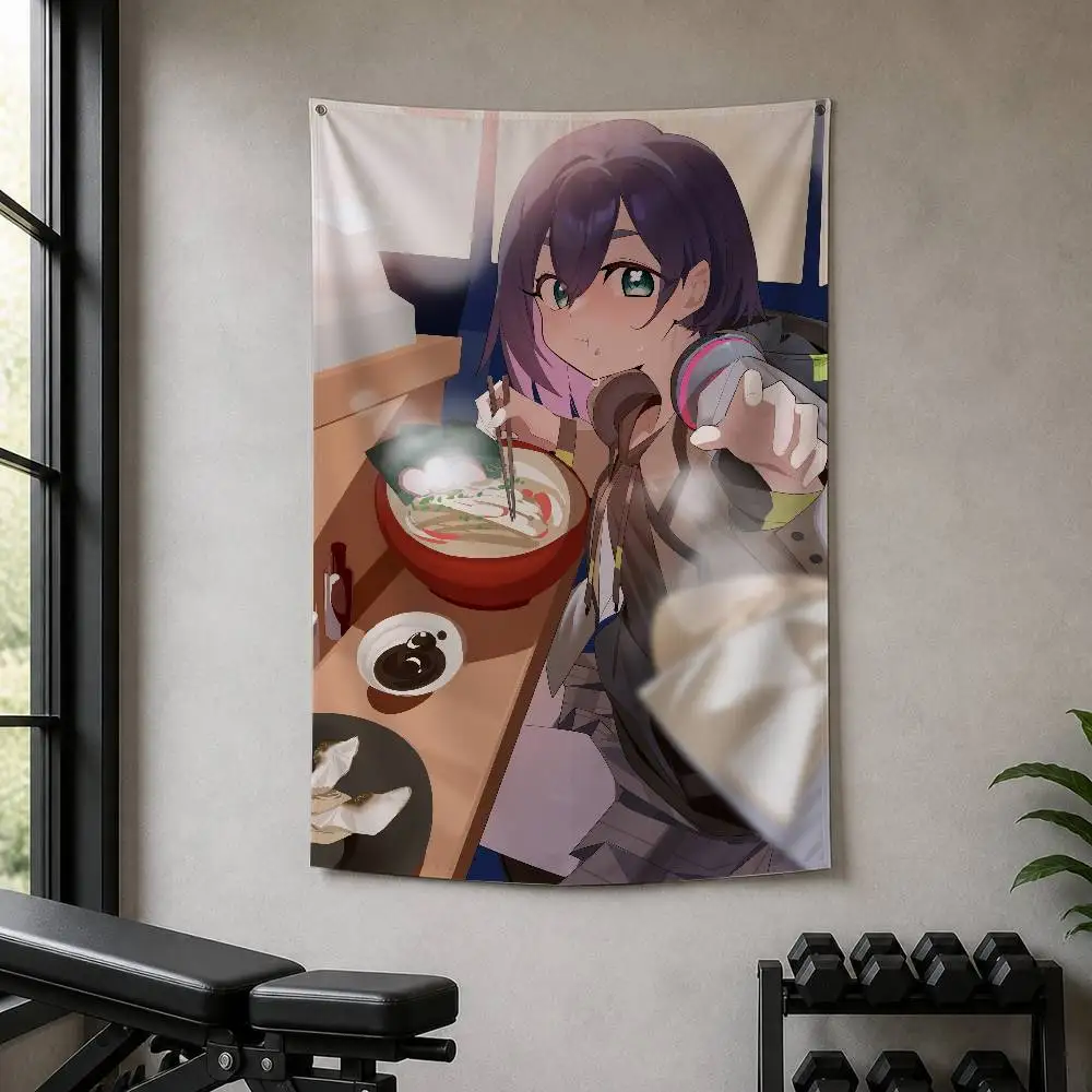 Kurumi Haraga  Decorative Hanging Flag with Grommets for Garage Bedroom Dorm Wall Decor