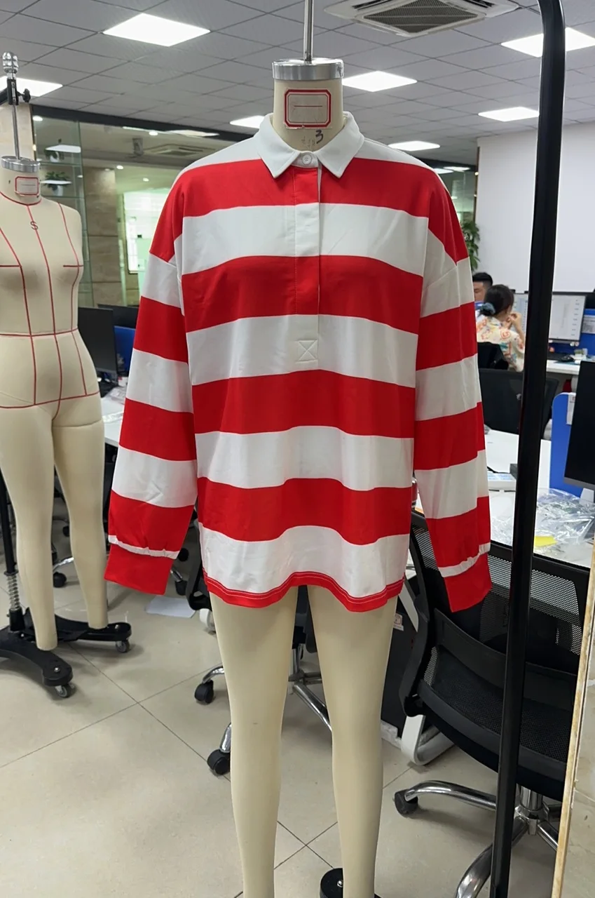 

Женские толстовки с воротником с лацканами, свободные пуловеры в полоску контрастного цвета с длинными рукавами, уличные топы