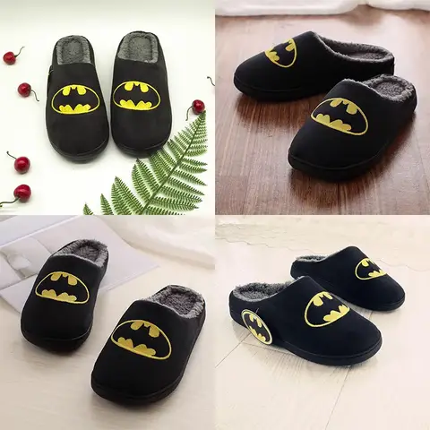 Batman Couple Indoor Thick Soled Anti Slip Home Slippers Anime Characters Men Women Handmade Waterproof Home Cotton Shoes Gifts