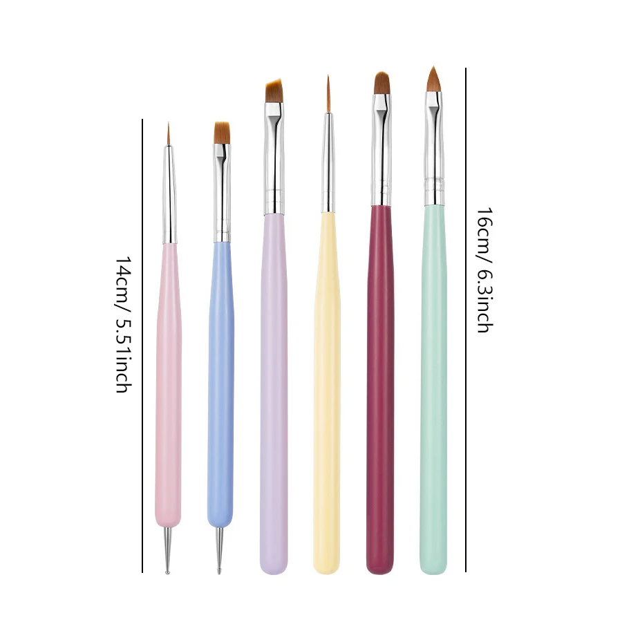 Nail Art Pinsel Set, Dual-Ended Dotting Pen Zeichnung Schnitzen Marmor Nagelstift Flat Liner für Acryl Gel Polish Maniküre – Detail 3