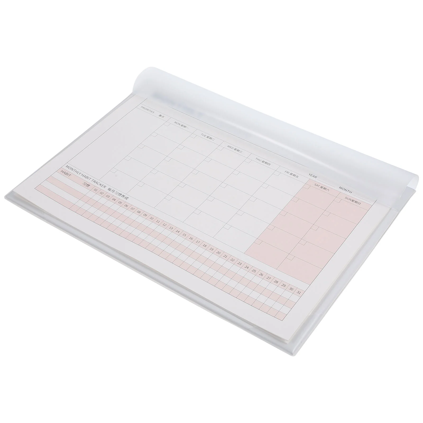 Block Calendar Desk Blank Wall Agenda Book 31x22.2x0.5cm Beige Kraft Paper Work