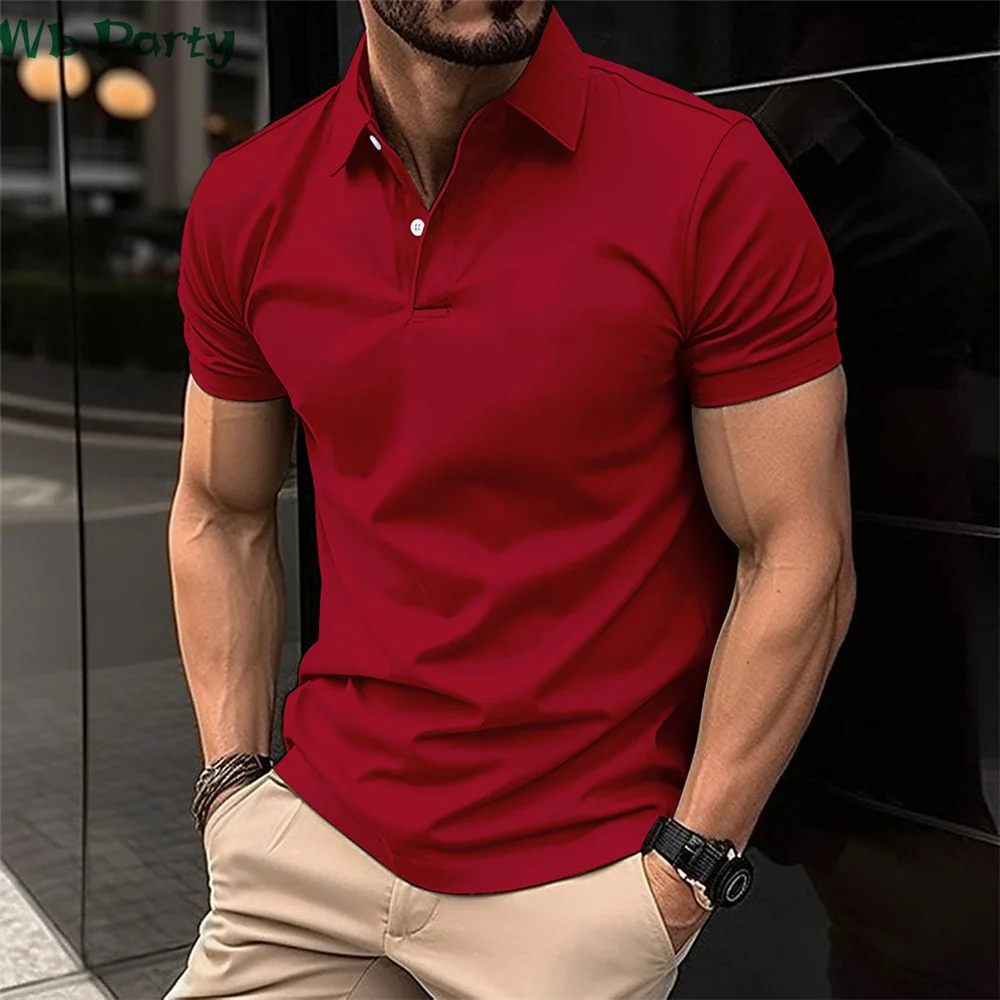 Fashion Men's Polo Shirt Simple Print T shirt Men Lapel Short Sleeve T-shirt Harajuku Street Shirts for Men New in Tops & Tees