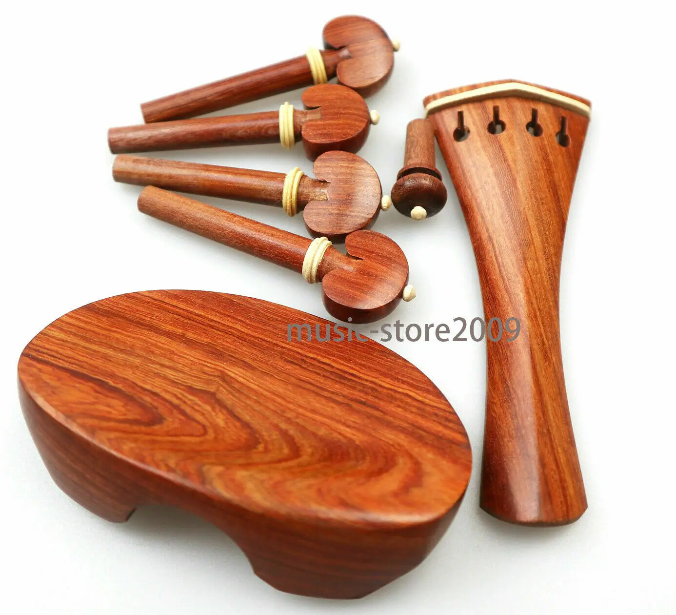 Rosewood Full Size Violin Parts Accessories Set Ready For Useing 4/4 Pegs Endpin Tailpiece Chinrest Gold Clamp