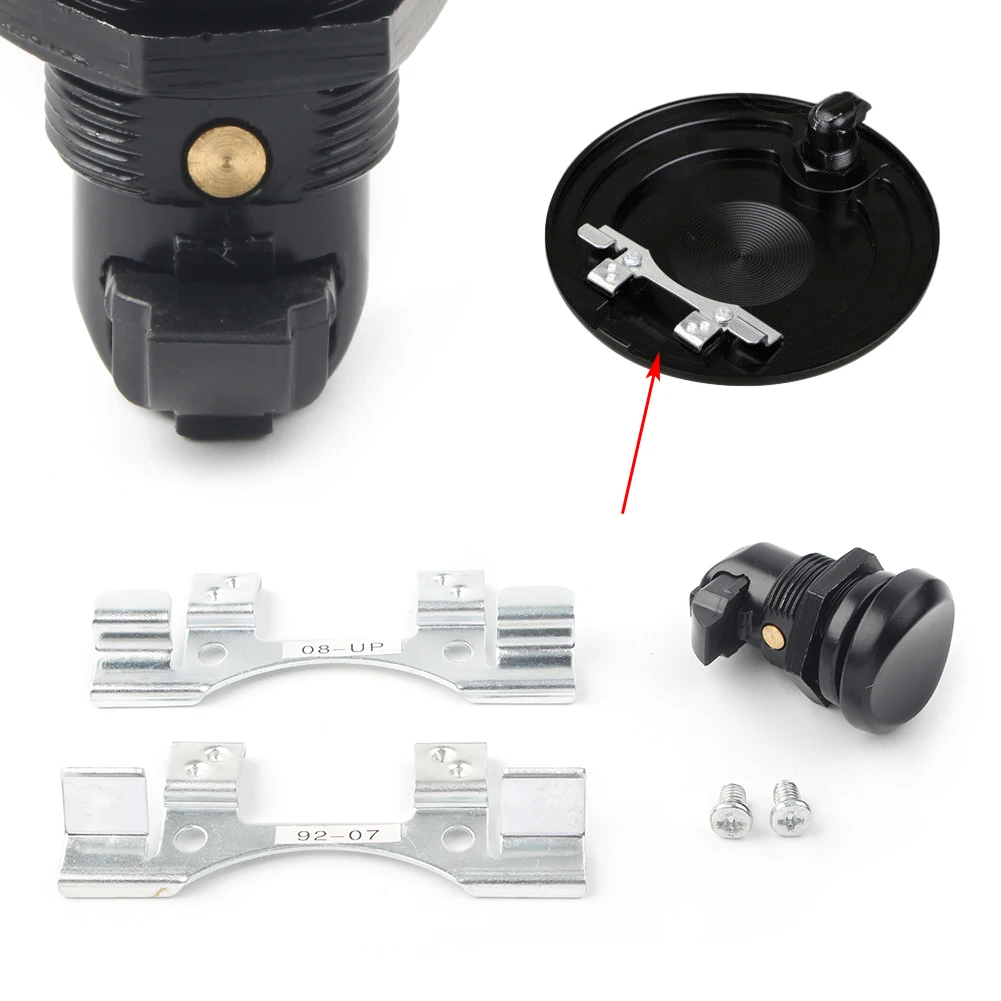 CNC Motorcycle Push Button Fuel Door Latch Kit Gas Oil Cap Tank For Harley Touring Road Glide 1992-2016 Black