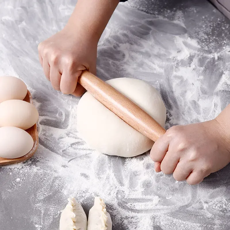 Rouleau de pâte à gâteau Fondant, outil de pâtisserie, pâte à pâtes, boulettes, machine à rouler en bois, Double pointe, outil de cuisson antiadhésif