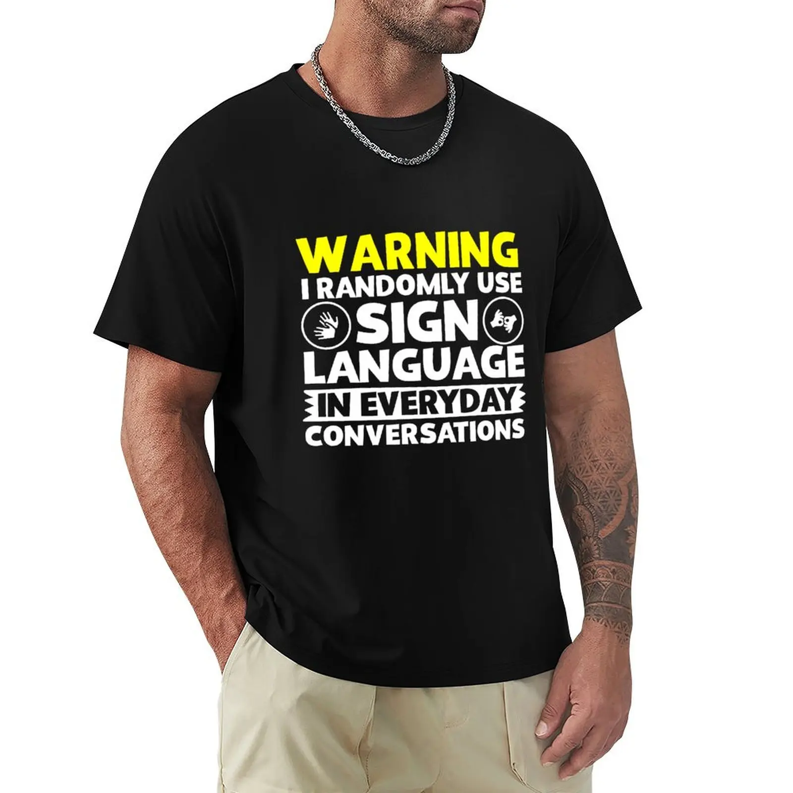 

I Use Sign Language T-Shirt Man t-shirt summer top animal prinfor boys mens t shirts