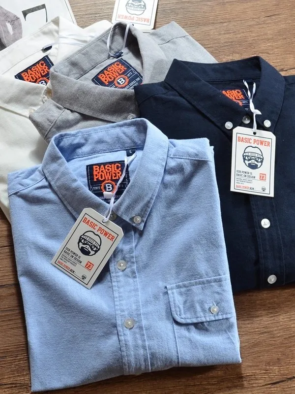 

Waed Ox Cloth Long irt Men's Loose Fit Busin Faion Turn-down Collar Cotton Polyester Blend Resistant to Deformation