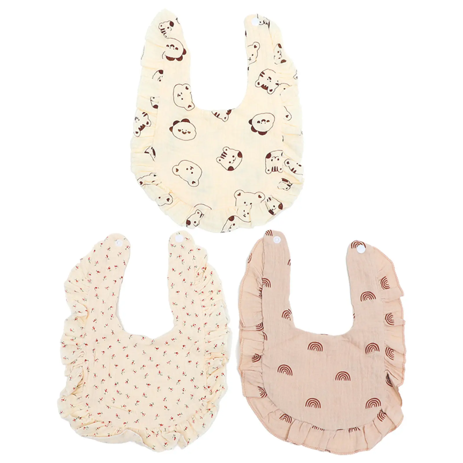 

3pcs Baby Bibs Toddler Drooling Cotton Comfortable Prevent Saliva Lightweight Easy Carry Gifts Parents Showers
