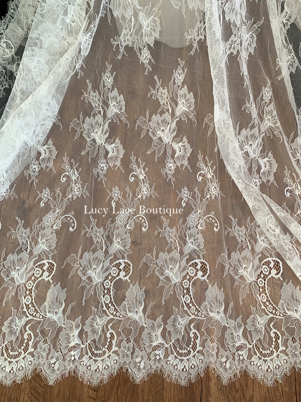 3 Meters Long Flowers lily Lace Fabric Elegant Lace Material Off White Lace for crafts Sewing Material 3 Meters