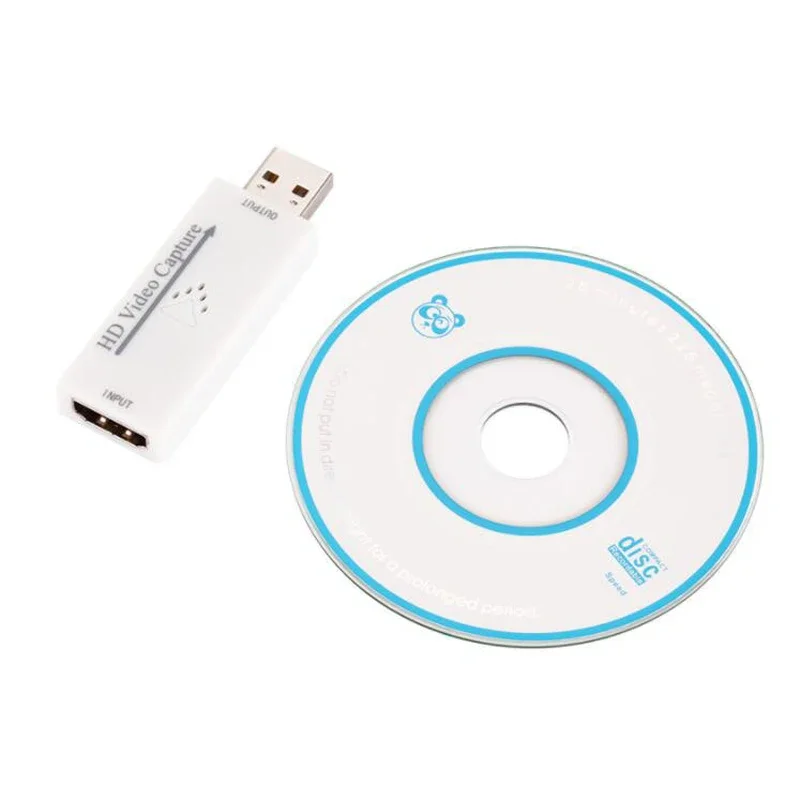 Mini USB 2.0 Audio wideo karta przechwytująca 4K HD 1 sposób HDMI kompatybilny z USB 2.0 konwerter karta do przechowywania 1080P do komputera biały