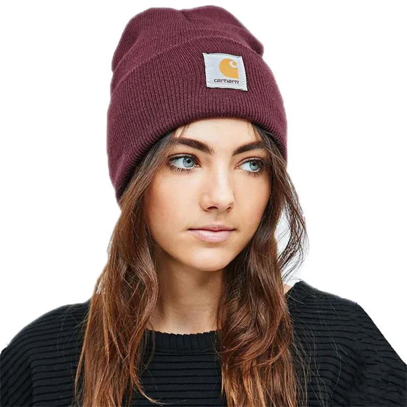 Workwear Wool Cap Cloth Sticker Elastic Knitted Cap Hip-hop Hat Cold Cap Fall and Winter Warm Knitted Cap Students Couple Cap