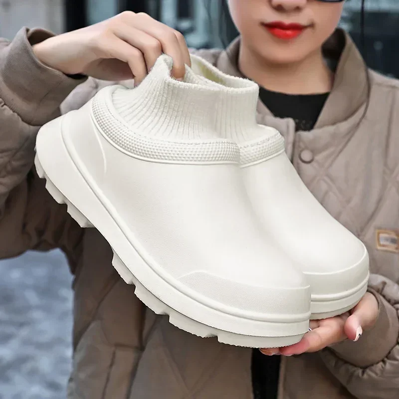 Winter Warm Kitchen Non-slip Waterproof Restaurant Working Shoes Eva Chef Cotton Slippers Size 36-47 Zapatillas De Deporte Yuyin